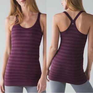 Lululemon Athletica Deep Purple Striped Tank Top